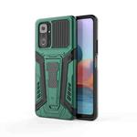 For Xiaomi Redmi Note 10 Pro War Chariot Series Armor All-inclusive Shockproof PC + TPU Protective Case with Invisible Holder(Green)