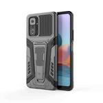 For Xiaomi Redmi Note 10 Pro War Chariot Series Armor All-inclusive Shockproof PC + TPU Protective Case with Invisible Holder(Grey)
