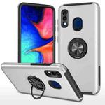 For Samsung Galaxy A20 / A30 PC + TPU Shockproof Magnetic Protective Case with Invisible Ring Holder(Silver)