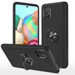 For Samsung Galaxy A71 4G PC + TPU Shockproof Magnetic Protective Case with Invisible Ring Holder(Black)