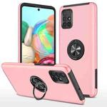 For Samsung Galaxy A71 4G PC + TPU Shockproof Magnetic Protective Case with Invisible Ring Holder(Rose Gold)