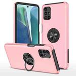 For Samsung Galaxy M51 PC + TPU Shockproof Magnetic Protective Case with Invisible Ring Holder(Rose Gold)