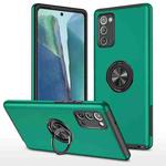 For Samsung Galaxy Note20 PC + TPU Shockproof Magnetic Protective Case with Invisible Ring Holder(Dark Green)