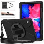For Lenovo XiaoXin Pad 11 / Pad 11 Plus 2021 / Pad 2022 TB-J606F/J607F/J616F Shockproof Colorful Silicone + PC Protective Case with Holder & Hand Strap & Shoulder Strap(Black)