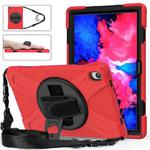 For Lenovo XiaoXin Pad 11 / Pad 11 Plus 2021 / Pad 2022 TB-J606F/J607F/J616F Shockproof Colorful Silicone + PC Protective Case with Holder & Hand Strap & Shoulder Strap(Red)