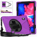 For Lenovo XiaoXin Pad 11 / Pad 11 Plus 2021 / Pad 2022 TB-J606F/J607F/J616F Shockproof Colorful Silicone + PC Protective Case with Holder & Hand Strap & Shoulder Strap(Purple)