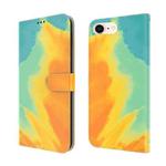 For iPhone SE 2022 / SE 2020 / 8 / 7 Watercolor Pattern Horizontal Flip Leather Case with Holder & Card Slot & Wallet(Autumn Leaf Color)