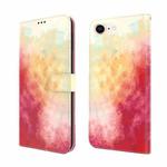 For iPhone SE 2022 / SE 2020 / 8 / 7 Watercolor Pattern Horizontal Flip Leather Case with Holder & Card Slot & Wallet(Spring Cherry)