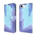 For iPhone SE 2022 / SE 2020 / 8 / 7 Watercolor Pattern Horizontal Flip Leather Case with Holder & Card Slot & Wallet(Winter Snow)
