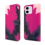 For iPhone 12 / 12 Pro Watercolor Pattern Horizontal Flip Leather Case with Holder & Card Slot & Wallet(Berry Color)