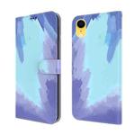 For iPhone XR Watercolor Pattern Horizontal Flip Leather Case with Holder & Card Slot & Wallet(Winter Snow)