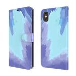 For iPhone XS Max Watercolor Pattern Horizontal Flip Leather Case with Holder & Card Slot & Wallet(Winter Snow)