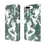 Cloud Fog Pattern Horizontal Flip Leather Case with Holder & Card Slot & Wallet For iPhone 8 Plus & 7 Plus(Dark Green)