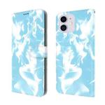 For iPhone 12 mini Cloud Fog Pattern Horizontal Flip Leather Case with Holder & Card Slot & Wallet (Sky Blue)