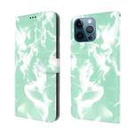 For iPhone 12 Pro Max Cloud Fog Pattern Horizontal Flip Leather Case with Holder & Card Slot & Wallet(Mint Green)