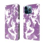 For iPhone 12 Pro Max Cloud Fog Pattern Horizontal Flip Leather Case with Holder & Card Slot & Wallet(Purple)