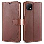 For OPPO A72 5G AZNS Sheepskin Texture Horizontal Flip Leather Case with Holder & Card Slots & Wallet(Brown)