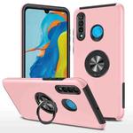 For Huawei P30 Lite PC + TPU Shockproof Magnetic Protective Case with Invisible Ring Holder(Rose Gold)