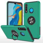 For Huawei P30 Lite PC + TPU Shockproof Magnetic Protective Case with Invisible Ring Holder(Dark Green)
