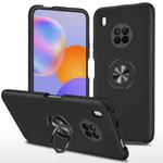 For Huawei Y9a PC + TPU Shockproof Magnetic Protective Case with Invisible Ring Holder(Black)