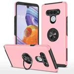For LG Stylo 6 PC + TPU Shockproof Magnetic Protective Case with Invisible Ring Holder(Rose Gold)