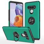 For LG Stylo 6 PC + TPU Shockproof Magnetic Protective Case with Invisible Ring Holder(Dark Green)