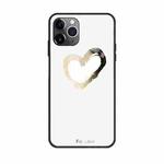 For iPhone 11 Colorful Painted Glass Case(Golden Love)