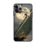 For iPhone 11 Pro Max Colorful Painted Glass Case(Moon)