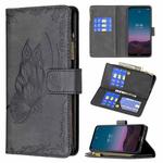 For Nokia 3.4 Flying Butterfly Embossing Pattern Zipper Horizontal Flip Leather Case with Holder & Card Slots & Wallet(Black)