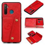 For OPPO Realme 5 Pro Shockproof Magnetic PU + TPU Protective Case with Card Slots(Red)