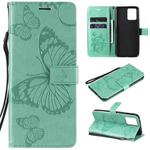 For OPPO Realme 8 Pro / Realme 8 Pressed Printing Butterfly Pattern Horizontal Flip PU Leather Case with Holder & Card Slots & Wallet & Lanyard(Green)