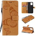 For OPPO Realme 8 Pro / Realme 8 Pressed Printing Butterfly Pattern Horizontal Flip PU Leather Case with Holder & Card Slots & Wallet & Lanyard(Yellow)