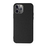 For iPhone 11 Pro Max Carbon Fiber Skin PU + PC + TPU Shockprof Protective Case (Black)