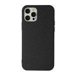 For iPhone 12 Pro Max Carbon Fiber Skin PU + PC + TPU Shockprof Protective Case(Black)