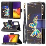 For Samsung Galaxy A82 5G Colored Drawing Pattern Zipper Horizontal Flip Leather Case with Holder & Card Slots & Wallet(Big Butterfly)