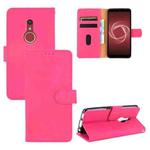 For Fujitsu Be4 Plus F-41B Solid Color Skin Feel Magnetic Buckle Horizontal Flip Calf Texture PU Leather Case with Holder & Card Slots & Wallet(Rose Red)