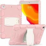 For iPad 10.2 2021 / 2020 / 2019 3-Layer Protection Screen Frame + PC + Silicone Shockproof Combination Case with Holder(Cherry Blossoms Pink)