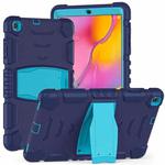 For Samsung Galaxy Tab A 10.1 (2019) T510 3-Layer Protection  Screen Frame + PC + Silicone Shockproof Combination Case with Holder(NavyBlue+Blue)