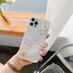 For iPhone 11 Pro Agate Marble Pattern Protective Case With Bracelet (White)