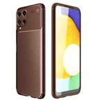 For Samsung Galaxy A22 4G Carbon Fiber Texture Shockproof TPU Case(Brown)