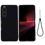 For Sony Xperia 1 III Pure Color Liquid Silicone Shockproof Full Coverage Case(Black)