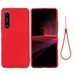 For Sony Xperia 1 III Pure Color Liquid Silicone Shockproof Full Coverage Case(Red)