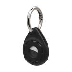 Silica Gel Anti-scratch Shockproof Protective Cover Soft Case with Keychain Ring Loop For AirTag(Black)