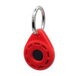 Silica Gel Anti-scratch Shockproof Protective Cover Soft Case with Keychain Ring Loop For AirTag(Red)