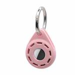 Silica Gel Anti-scratch Shockproof Protective Cover Soft Case with Keychain Ring Loop For AirTag(Pink)