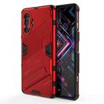 For Xiaomi Redmi K40 Gaming Punk Armor 2 in 1 PC + TPU Shockproof Case with Invisible Holder(Red)