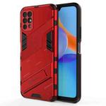 For Honor Play 5T Punk Armor 2 in 1 PC + TPU Shockproof Case with Invisible Holder(Red)