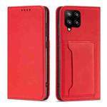 For Samsung Galaxy A22 4G Strong Magnetism Liquid Feel Horizontal Flip Leather Case with Holder & Card Slots & Wallet(Red)