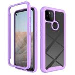 For Google Pixel 5A 5G Starry Sky Solid Color Series Shockproof PC + TPU Case(Purple)