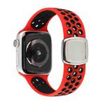 Double Color Silicone Watch Band For Apple Watch Series 8&7 41mm / SE 2&6&SE&5&4 40mm / 3&2&1 38mm(Red Black)